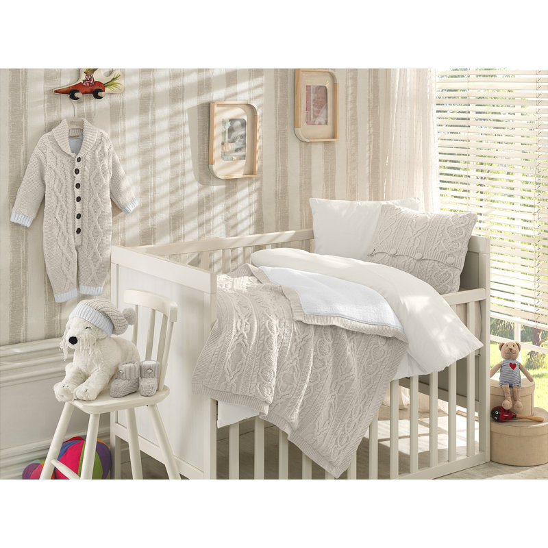 Greyleigh Baby Kids Sloane 6 Piece Wool Crib Bedding Set